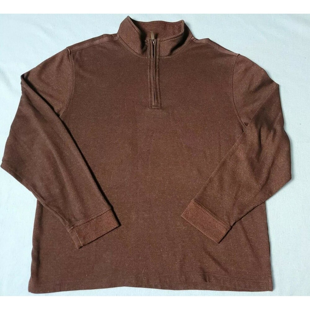 Van Heusen Flex Men's XL 1/4 Zip Pullover Sweater, Red, Stretch, 29" Length